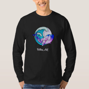 Sitka Ak Japansk färg Geometric Orca Killer Whal T Shirt