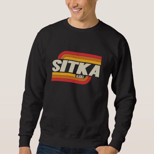 Sitka AK Vintage Souvenir Lång Ärmad Tröja (Framsida)