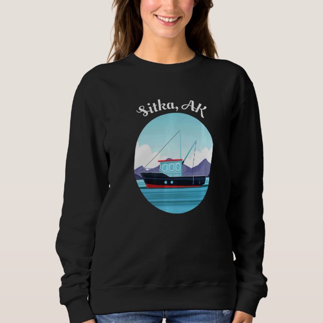 Sitka Alaska Fisherman T Shirt (Framsida)
