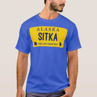 Sitka Alaska License Plate City Namn T Shirt