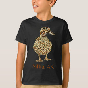Sitka Alaska Mallard Anka Bird Älskare Native Amer T Shirt