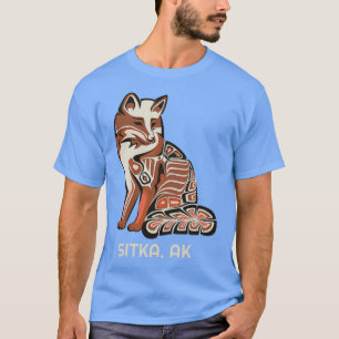 Sitka Alaska Native American Tribal Fox Haida Styl T Shirt
