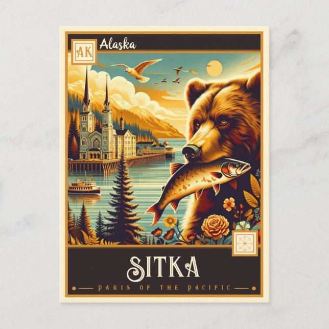 Sitka, Alaska | VINTAGE Vykort (Framsida)