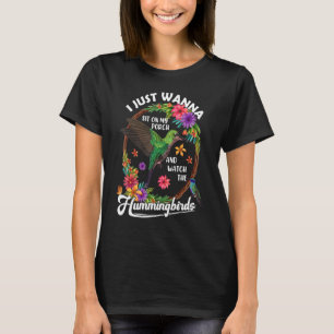 Sitt på min dörr och titta på Hummingbird Birdwat T Shirt