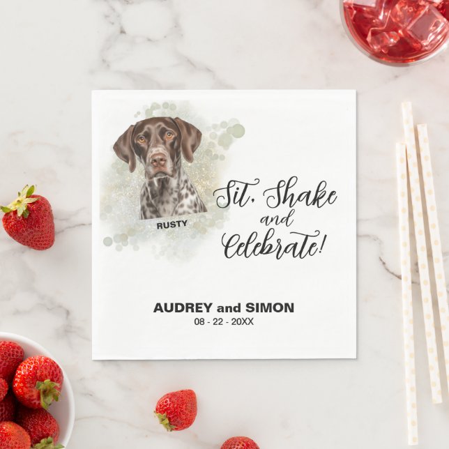 Sitt, Skaka & Fira German Shorthaired Pointer Pappersservett (Insitu)