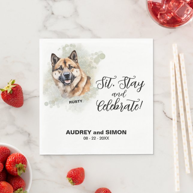 Sitt, stanna och fira Akita Bröllop Pappersservett (Insitu)