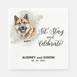 Sitt, stanna och fira Akita Bröllop Pappersservett