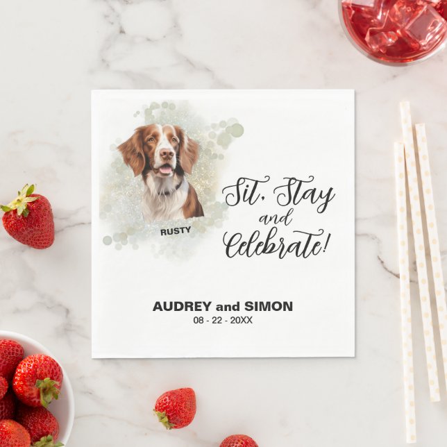 Sitt, stanna och fira Bretagne Spanska Bröllop Pappersservett (Insitu)