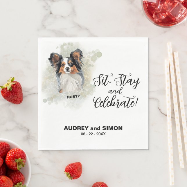 Sitt, stanna och fira Dalmatien Bröllop Pappersservett (Insitu)