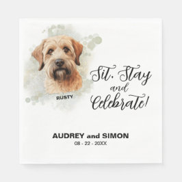 Sitt, stanna och fira mjukt Jackat hjulterrier Pappersservett