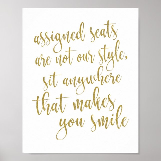 Sitt var som helst som gör att du signerar Glitter Poster (Framsidan)