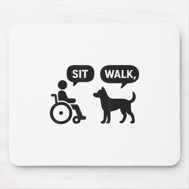 Sitt Walk Istive Animals Rullstol Dog Humor Musmatta (Framsidan)