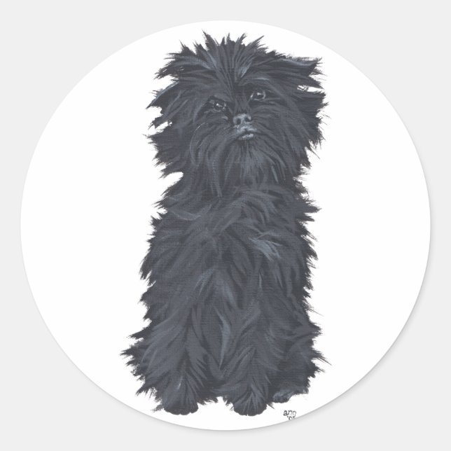 Sitta Affenpinscher Runt Klistermärke (Framsida)