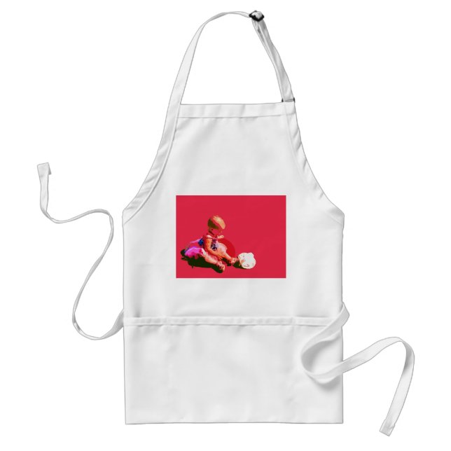 sitta barnvakt och leka rosa påsk posterized co förkläde (Framsidan)