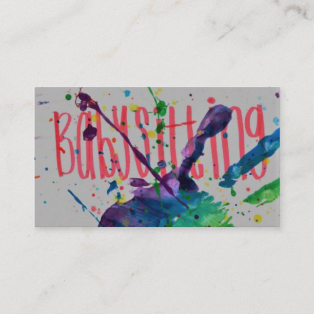 Sitta barnvakt visitkorten visitkort (Framsida)