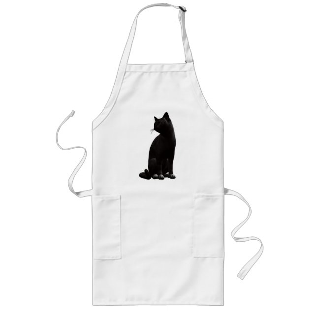 Sitta Black Cat Apron Långt Förkläde (Framsidan)