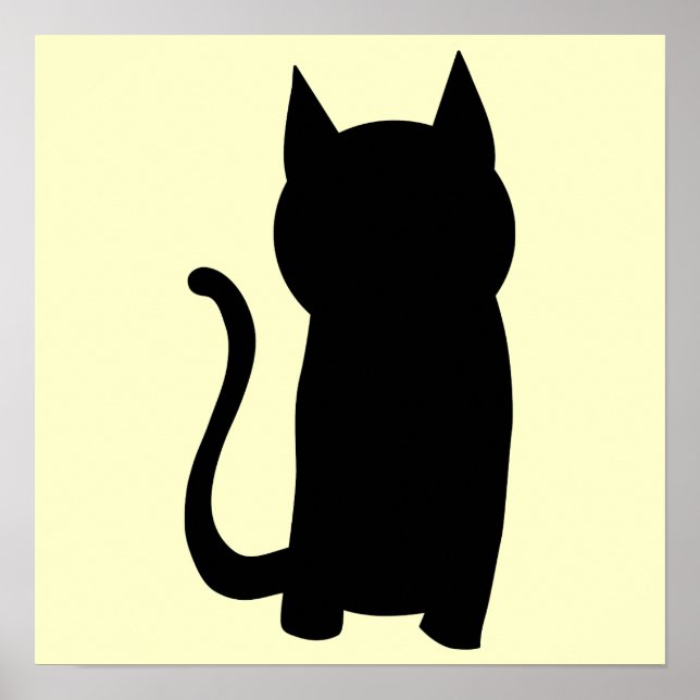 Sitta Black Cat Silhouette. Poster (Framsidan)