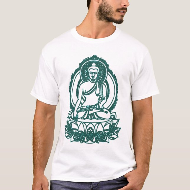 SITTA BUDDHA SOM MEDITERAR FRED T SHIRT (Framsida)
