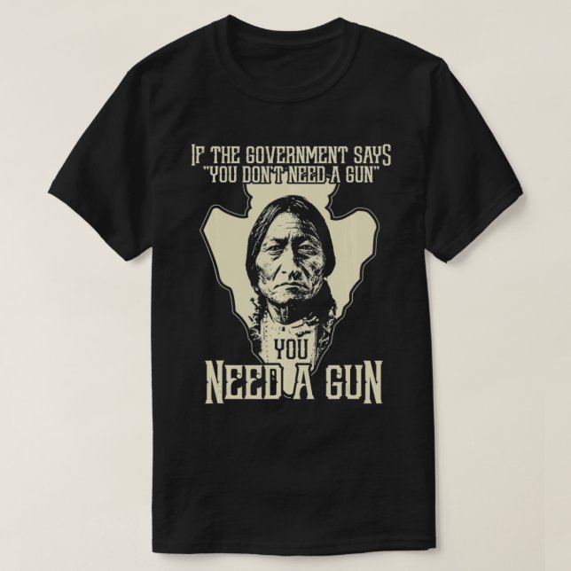 Sitta Bull Chief Gun Retro Arrow Head T Shirt (Design framsida)