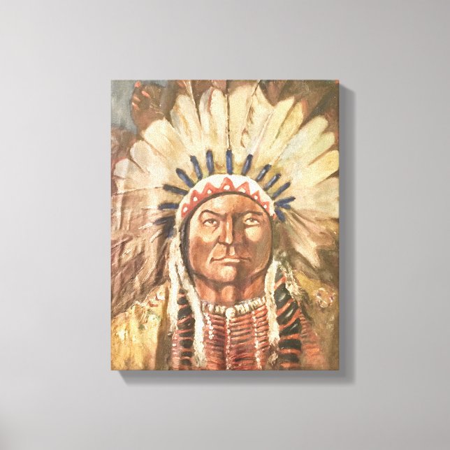 Sitta Bull Indian Chief Canvastryck (Framsida)