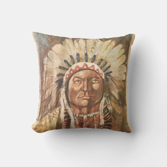Sitta Bull Indian Chief Kudde (Framsida)