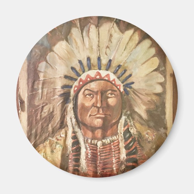 Sitta Bull Indian Chief Magnet (Framsidan)