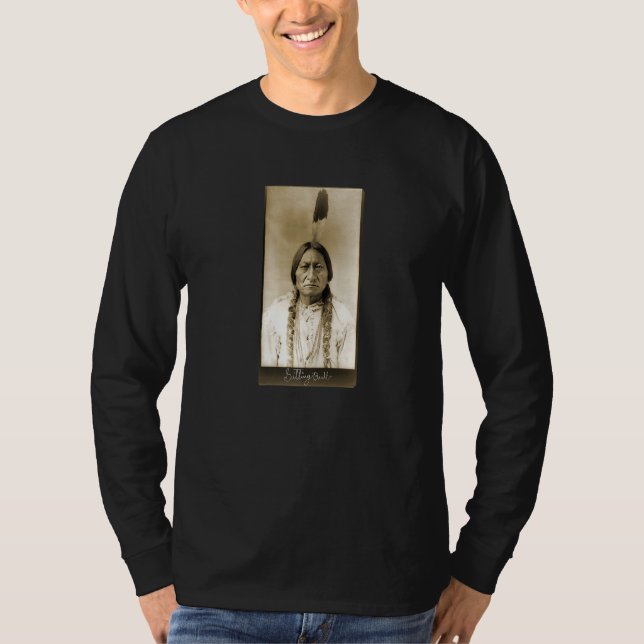 Sitta Bull Lakota Chief Indigene Peoples Signatu T Shirt (Framsida)