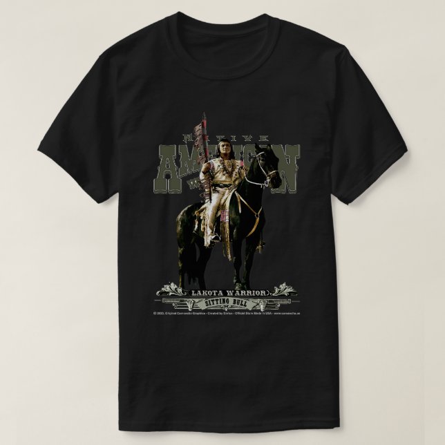 Sitta Bull Lakota Nation Warrior T Shirt (Design framsida)