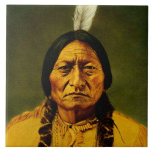 Sitta Bull Native American First Nations Kakelplatta