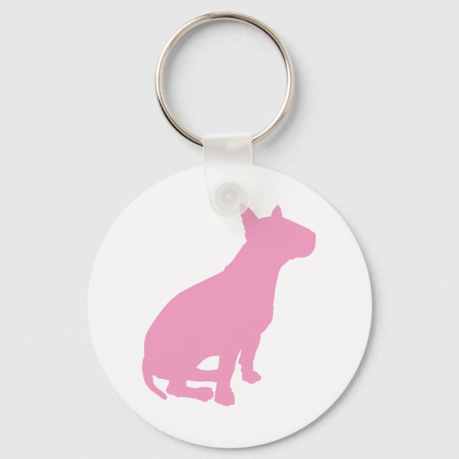 Sitta Bull Terrier (rosa) Nyckelring (Framsida)