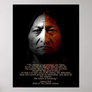 Sitta Bull Warrior-citat. Poster