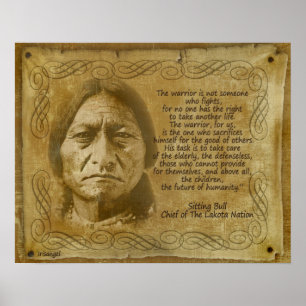 Sitta Bull Warrior-citat. Rustik utskrift Poster
