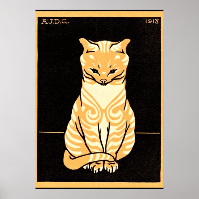 Sitta Cat, illustration av Art nouveau Poster (Framsidan)
