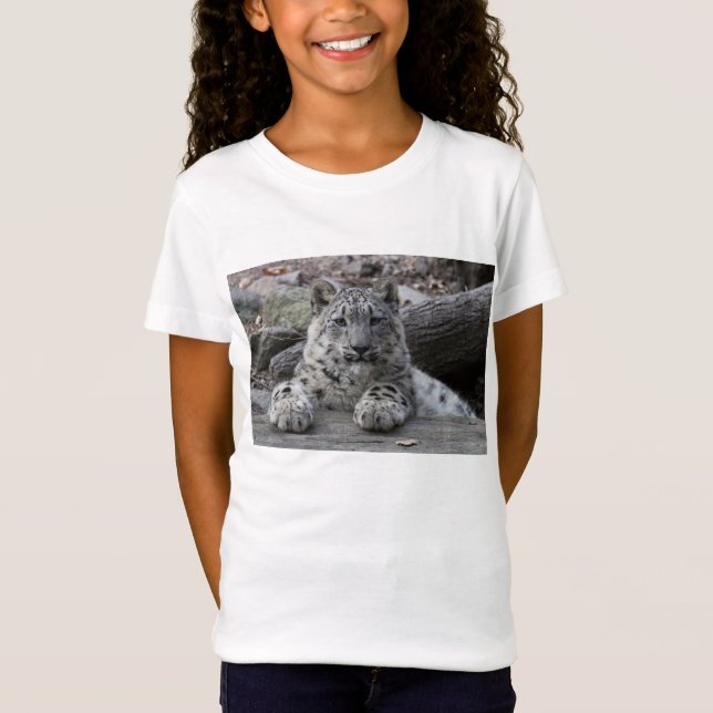 Sitta för unge för snöLeopard T-shirt (Framsida)