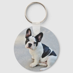 sitta fransk bulldog nyckelring