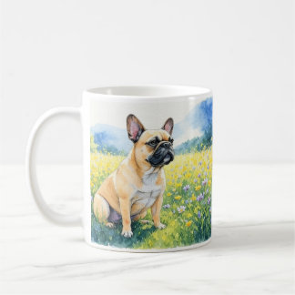 Sitta Frenchie Fransk Bulldog Watercolor Kaffemugg