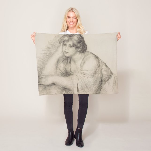 Sitta Girl (av Pierre-Auguste Renoir) Fleecefilt (På plats)