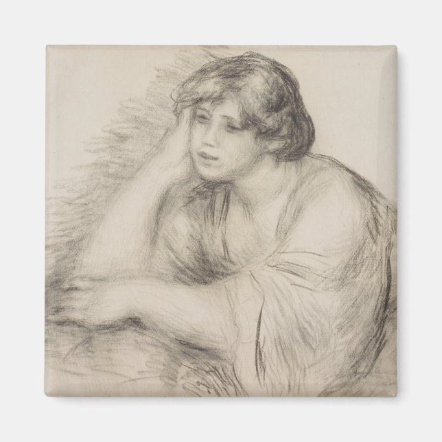 Sitta Girl (av Pierre-Auguste Renoir) Magnet (Framsidan)