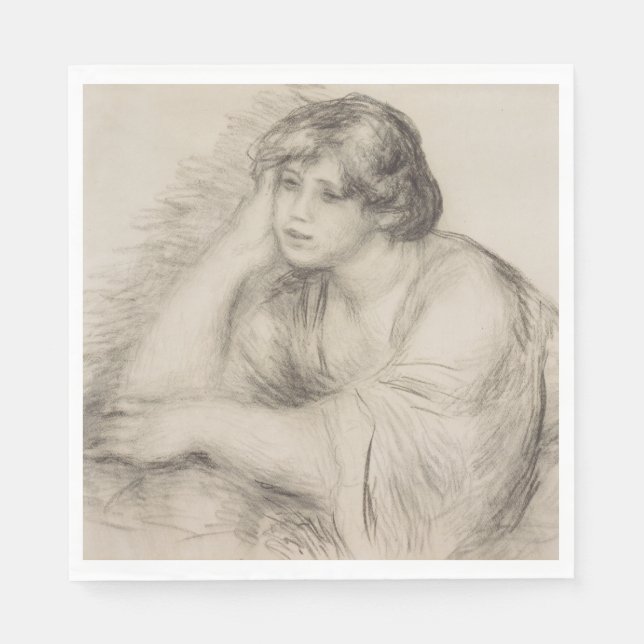 Sitta Girl (av Pierre-Auguste Renoir) Pappersservett (Framsidan)