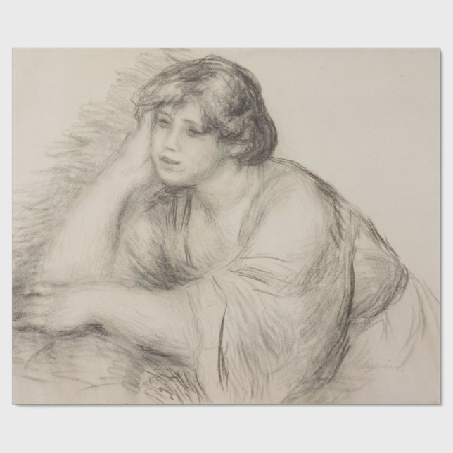 Sitta Girl (av Pierre-Auguste Renoir) Presentpapper (Platt)