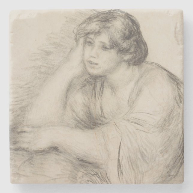 Sitta Girl (av Pierre-Auguste Renoir) Stenunderlägg (Framsidan)
