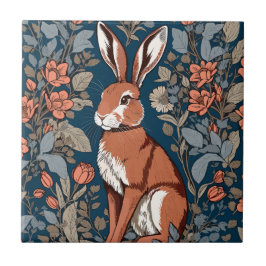 Sitta Hare William Morris Inspired Blommigt Kakelplatta