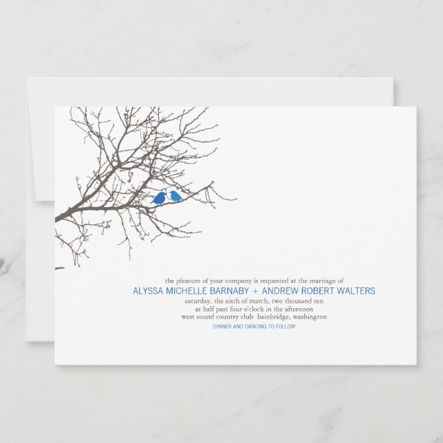 Sitta i en trädbröllopinbjudan inbjudningar (Framsida)