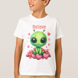 sitta på hjärtat Kärlek UFO tror att scifi-toppen T Shirt