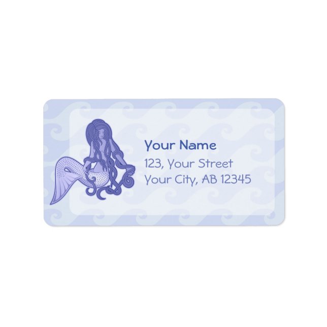 Sitta Sjöjungfru Blue Adressetikett (Framsidan)