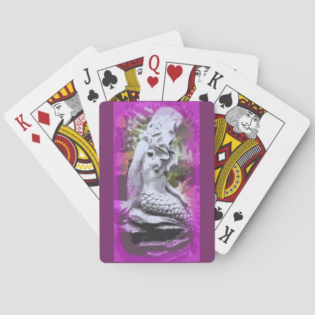 sitta sjöjungfru lila spelar kort casinokort (Baksidan)