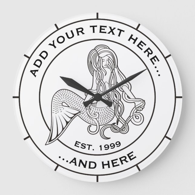 Sitta Sjöjungfru Stor Klocka (Framsida)