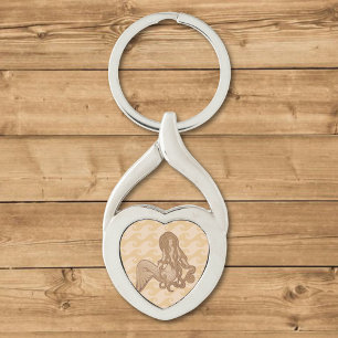 Sitta Sjöjungfru Twisted Heart Silverfärgad Nyckelring
