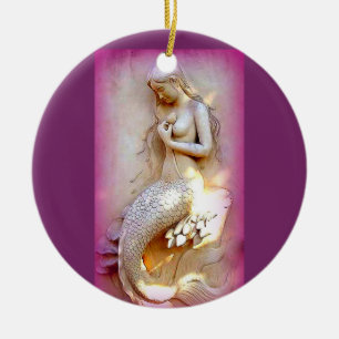 sitta sjöjungfruars lavender-ornament julgransprydnad keramik