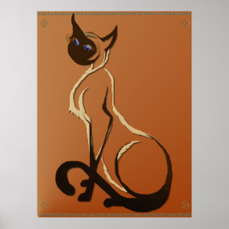 Sitta Söt Siamese Cat Poster